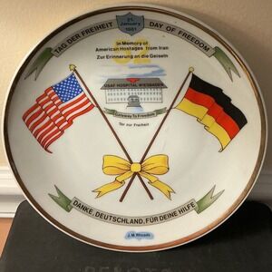 Kahla GDR 1981 American Hostages Iran Day of Freedom USAF Wiesbaden Plate 7.5"